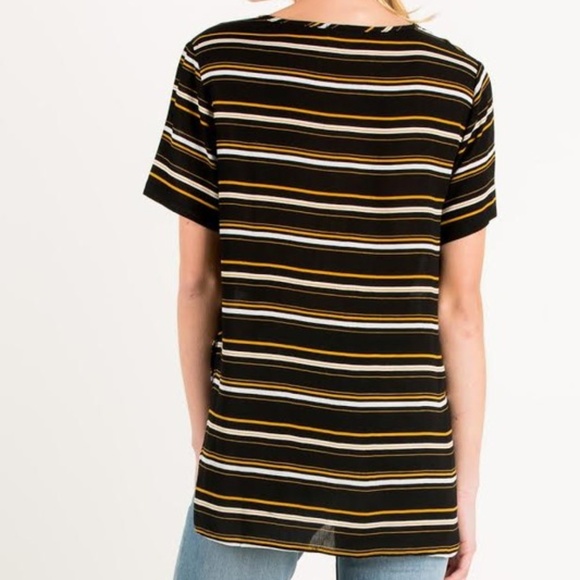 NEW Striped Top | Black - Picture 3 of 5